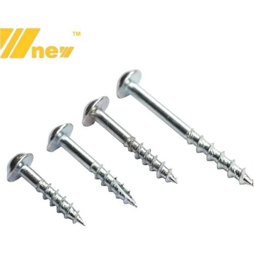 100pcs Woodworking Antirust Oblique Hole Self-tapping Screws High Strength Galvanized Nails for Pocket Hole Jig ST4-25 ST4-38