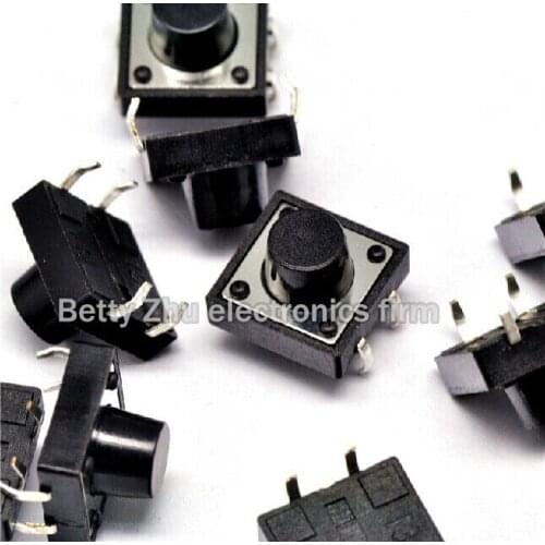 1000PCS/LOT 12 * 12 * 8MM touch switch shrapnel Vertical 4 feet of good quality micro-switch