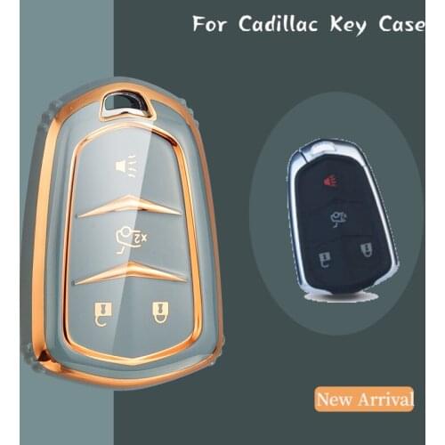 TPU Remote Smart Key Cover Fob Case Shell for Cadillac ATS CT6 CTS DTS XT5 Escalade ESV SRX STS XTS ELR 2014 2015 2016 2017 2018