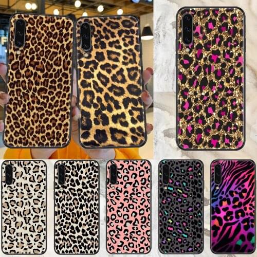 Leopard Print Phone case For Samsung Galaxy A 3 5 7 8 10 20 21 30 40 50 51 70 71 E S 2016 2018 4G black luxury funda tpu cover