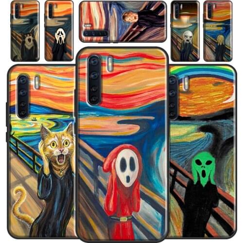The Scream Skrik Painting Funny Art Case For OPPO A31 A53 A5 A9 2020 A52 A72 A83 A91 A93 A15 A3S A5S A1K Reno2 Z Phone Cover