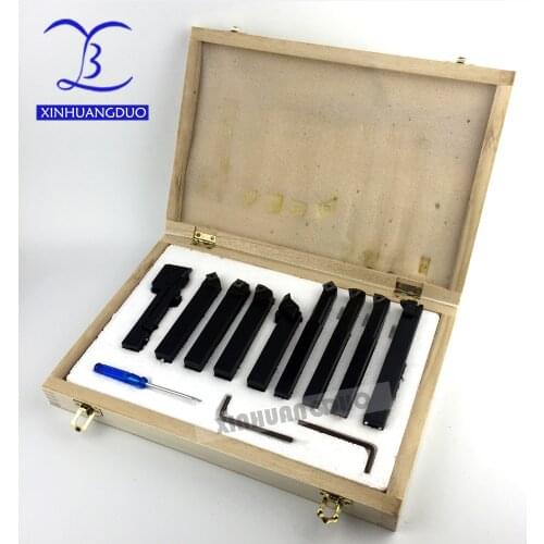 16mm 9pcs/set indexable carbide turnnig tools lathe, lathe cutting tools set with inserts for mini lathes in China and Russia