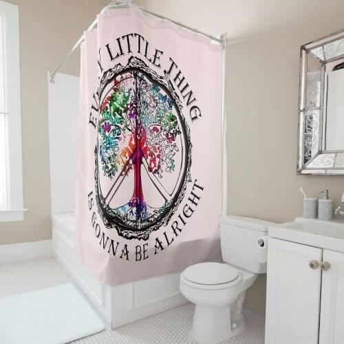 Classic Fashion Pattern Bath Curtain Durable Machine Washable Shower Curtain with Clasp for Bathroom Decoration Custom Curtain