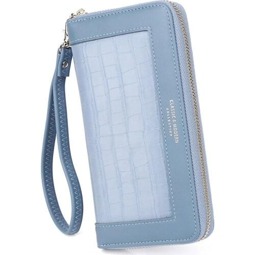 Stone Pattern Pu Leather Women Wallet Long Zipper Female Purse Brand Designer Wirstlet Lady Wallet Clutch Large Women Coin Purse