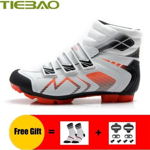 TIEBAO Winter mountain bike shoes warm cycling sneakers self-locking outdoor sport bicycle riding cycling mtb bike shoes cleats