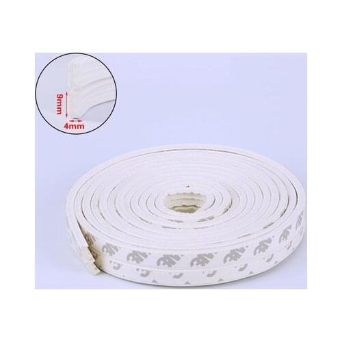 EPDM Rubber Self-adhesive Gasket Foam Strip for Cabinet Closet Sliding Sash Door Window Seals 9 x 4mm White