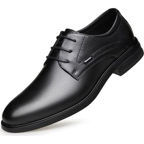Genuine Leather Mens Casual Business Office Shoes Brogue Breathable Leather Shoes Lace Upfashion Flats Platform Oxfords Shoes