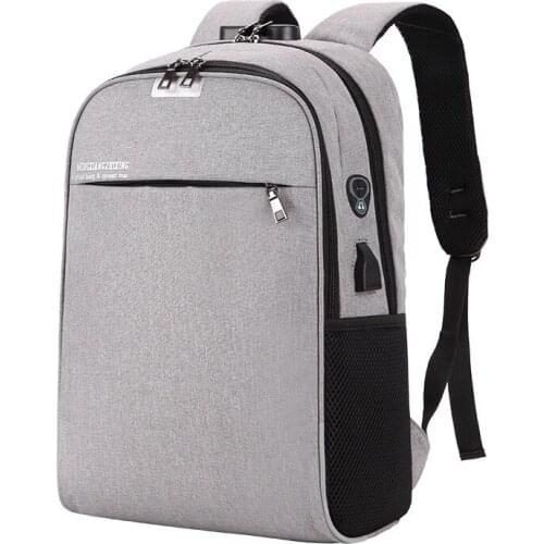 Mens backpack USB waterproof business password reflective backpack travel bag laptop computer backpacks