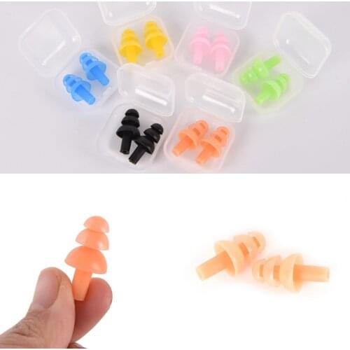 6 Colors Soft Silicone Swimming Ear Plugs Sound Noise Reduction Earplug With Retail Box for Swim Sleep Snoring Swimming Tools