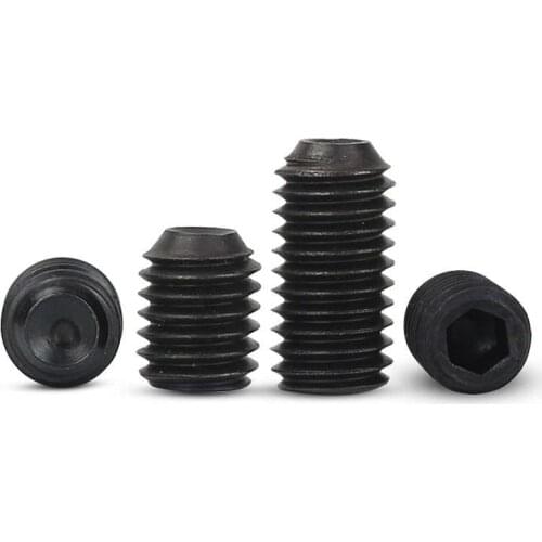 10/50pcs M2 M2.5 M3 M3.5 M4 M5 M6 M8 DIN916 Black grade 12.9 alloy steel Hex Hexagon Socket Allen Cup Point Grub Screw Set Bolt