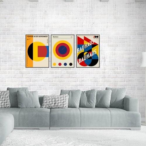Wall art bauhaus prints - minimalist art bauhaus poster Abstract wall art, abstract print, Bauhaus Exhibition Print