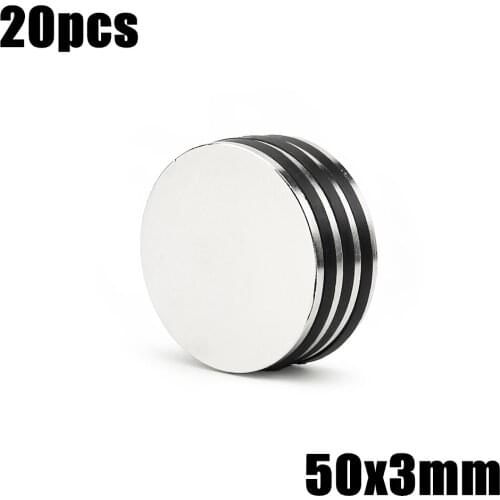 20pcs 50x3mm Super Powerful Strong Bulk Small Round NdFeB Neodymium Disc Magnets Dia 50mm x 3mm N35 Rare Earth NdFeB Magnet