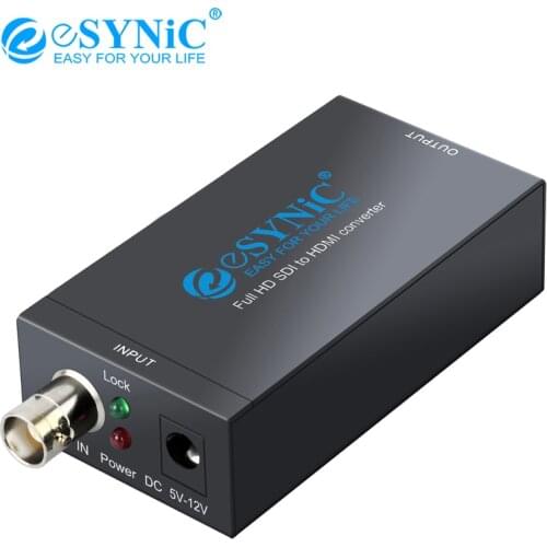 ESYNiC SDI to HDMI-compatible Converter Full HD 1080P 60HZ Support 3G-SDI HD-SDI SD-SDI SDI For HDMI-compatible Monitor Adapter