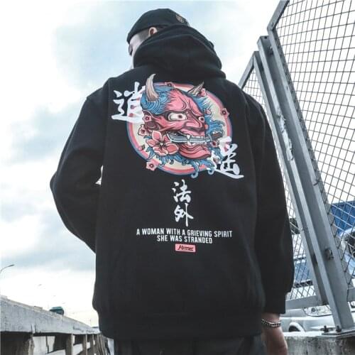 Crime Print Hip Hop Hoodies Sweatshirts Cotton Kanji Funny Hooded Thick Hoodies Autumn Winter Us Size S-XL