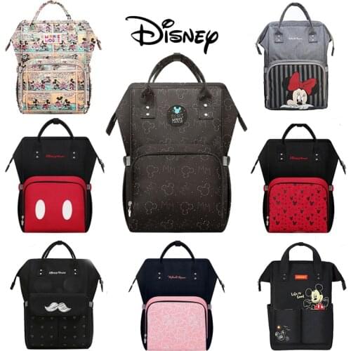 Disney Mickey Baby USB Diaper Bags Backpack Mommy Bag Travel Large Capacity Mommy Bag for Baby Multifunctional Baby Stroller Bag