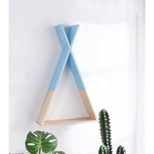 Triangular Wooden Shelf Household Wall Decoration Shelf Childrens Room Decoration Living Room Storage Shelf