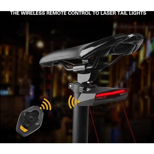 Bike Light USB Rechargeable Waterproof Tail Light LED Warning Rear Lights Cycling Smart Wireless Remote Control Turn Signal Lamp