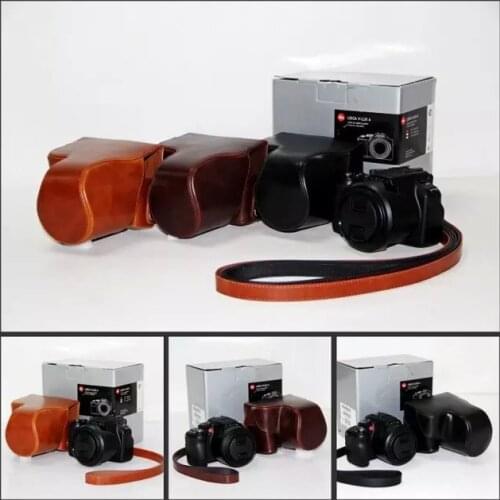 High Quality Camera Leather case cover bag pouch for Leica V-LUX4 with Shoulder Strap Cover Bag