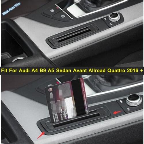Central Control Storage Box Trims Bank Card Holder Cover Kit Fit For Audi A4 B9 A5 Sedan Avant Allroad Quattro 2016 - 2020