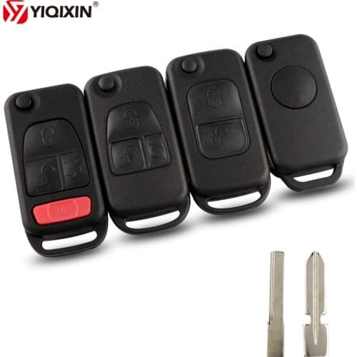 YIQIXIN Flip Folding Replacement Remote Car Key Shell For Mercedes For Benz W168 W124 W202 W203 A C E ML C CL S SL SEL SLK E113