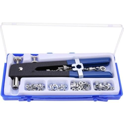 86pcs Hand Nut Rivet Gun Riveter Nutsert Kit M3-M8 Threaded Nut Rive Tool kit Stainless Steel Nuts Metric Thread For Screws