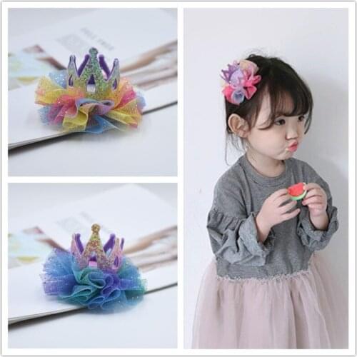 2020New Frozen Fever Princess Crown Hairclip Children Messy Bun Hair Baby Girl Hair Accessories Baby Girl Accessories