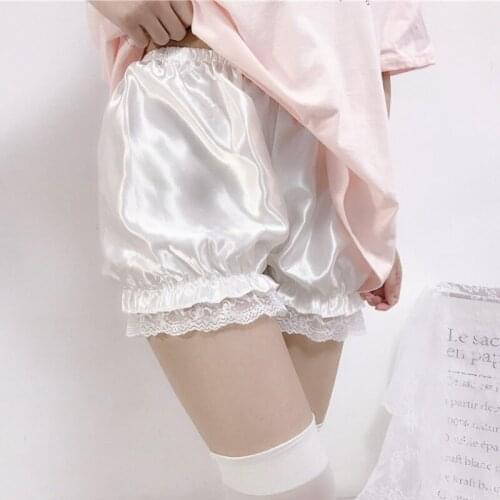 Lolita Elegance Satin Safety Short Pants Women Lace Underwear Short Soft Seamless Female Safe Shorts Sexy Lingerie Plus Size