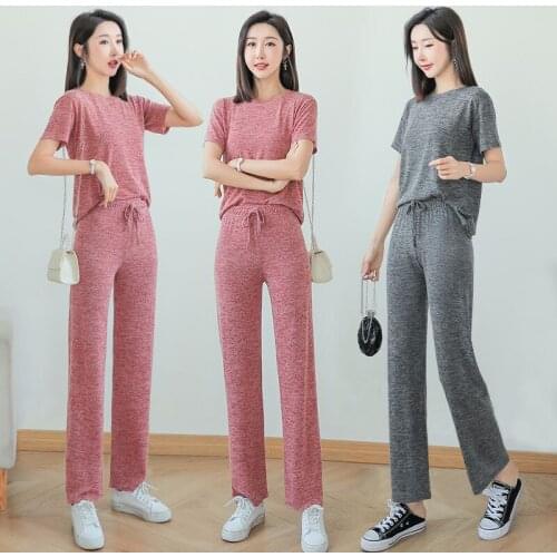 Women Pants Spring, Summer, Autumn Sports Pants Three-Piece Suit Loose Womens Pants Pantalones De Mujer