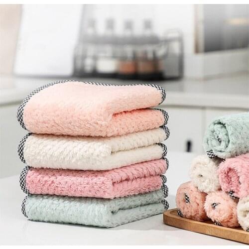 1/5pcs 25*25cm Large Grease Free Cleaning Cloth Absorbent Towel Cleaning Cloth Dish Cloth Hangable Rag Kitchen Cleaning Tools