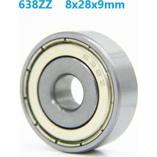 100pcs/lot 638ZZ 638-ZZ 638 ZZ 8*28*9mm 638Z Deep Groove Ball bearing Mini Miniature Ball Bearings 8x28x9mm