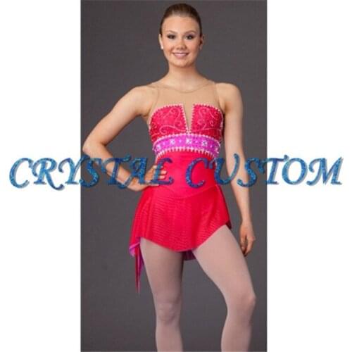 2016 Custom Ice Skating Dresses For Girls New Brand Vogue Figure Skating Competition Dress For Women DR3057