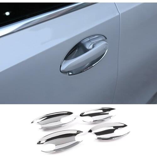 4 Pcs Bright Silver ABS Chrome Car Door Bowl Cover Trim For BMW 3 Series G20 G28 2020 Car Accessories