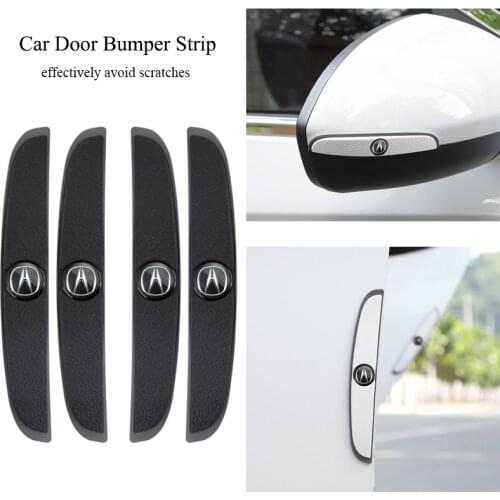 4Pcs Rubber Anti-Collision Strip Car Door Anti-Scratch Protector Stickers For Acura Integra MDX RDX TSX RSX TLX ILX TL RL NSX