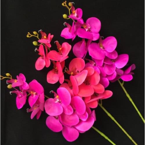 4p Artificial Latex Butterfly Orchid Flowers 9 heads/piece Real Touch Good Quality Phalaenopsis Orchid 40" for Floral Decoration