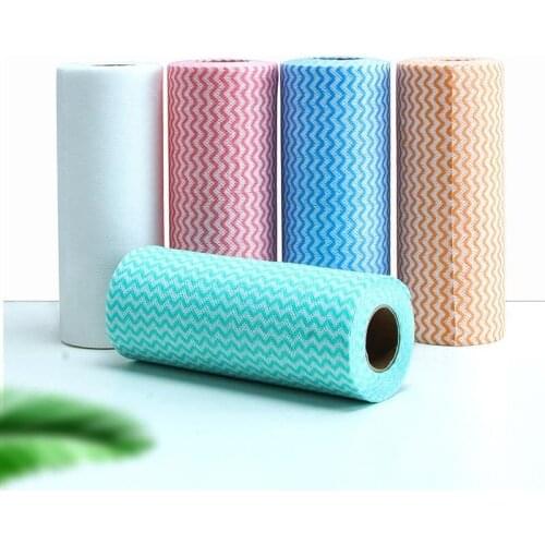 50PCS/roll Disposable Non-woven Fabrics Napkin Say Goodbye To Oil For 1 Second Lazy Dishcloth Kitchen Paper Towel Table Napkins