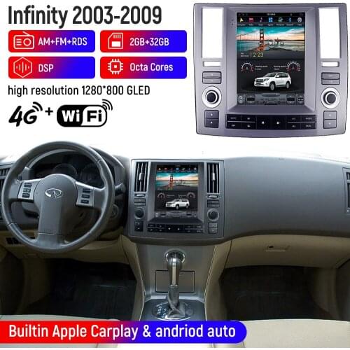 Car Radio Multimedia Player For Infiniti FX35 FX45 FX25 FX37 2003 2004 - 2009 Android 10 GPS Navigation CarPlayer AutoRadio