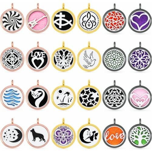 More Options gold/rose gold/black 30mm Perfume locket Aromatherapy locket essential oil Diffuser Locket pendant fit necklace