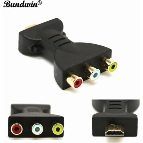 Bundwin HDMI-compatible To 3 RGB RCA Video Audio Adapter Digital Signal AV Component Converter for HDTV DVD Projector