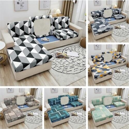 Geometric Sofa Seat Cover Cushion Cover Furniture Protector Elastic Removable Washable Polyester Sofa Seat Cushion Cover