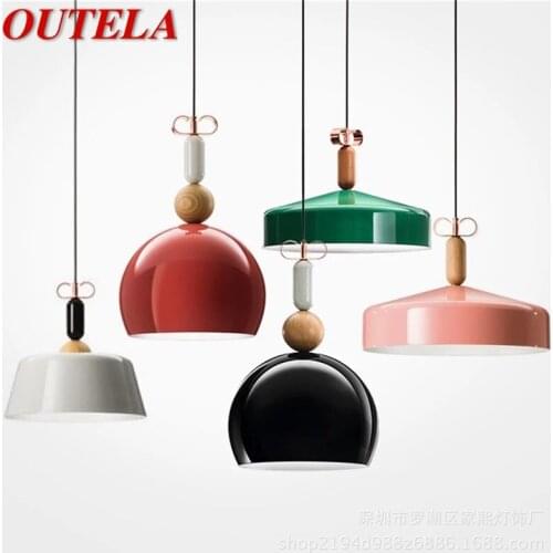 OUTELA Colorful Pendant Light Contemporary Simple LED Lamps Fixtures For Home Decorative Dining Room