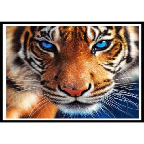 DIY 5D diamante pintura Animal Tigre redondo diamantes de imitación bordado Color punto de cruz decoración del hogar