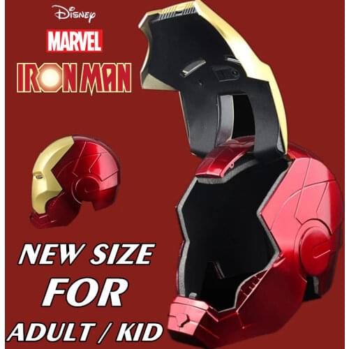 New Disney 1:1 Lighting Led Ironman Movie Mask Marvel Avengers Iron Man Tony Stark Helmet Cosplay PVC Action Figure Toys Gift