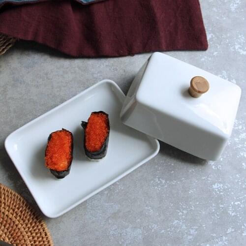 Guci christmas White ceramic sushi small dish fruit compote fine cuisine exquisite dribbling cover small dish butter dish