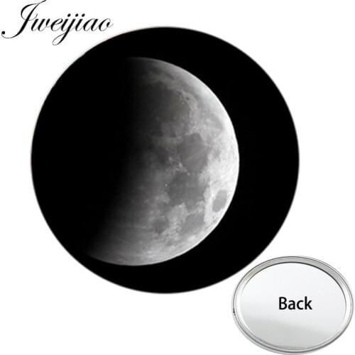 Youhaken The Half Moon Full Moon Mini Pocket Mirror Astronomy enthusiasts Portable Makeup Vanity Hand Travel Purse Mirror