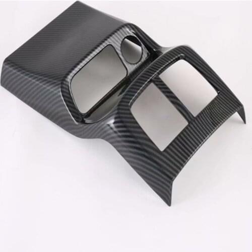 For Kia Seltos 2019 2020 Rear Air Conditioner Vent Outlet Cover Trim Decoration Frame Carbon Fiber Inner Accessories Car Styling