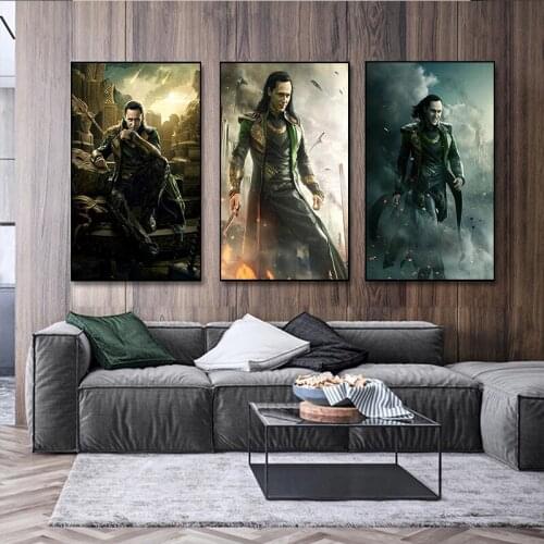 Loki Retro Anime Posters Marvel Prints Tom Hiddleston Wall Art Canvas Painting HD Picture Wall Home Decoration Cuadros