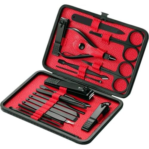 18PCS Nail Manicure Set Kits Clipper Kit all for Manicure Set man Nails Tool Nipper Cutter Scissors Tweezers Nail Art Trimmer