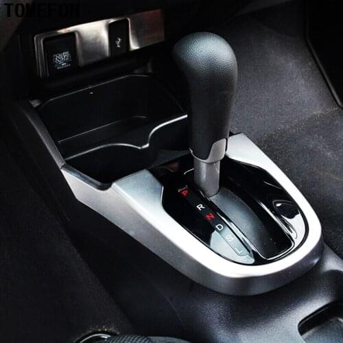 TOMEFON For Honda Jazz 2014 2015 ABS Matte Gear Box Panel Shift Knob Frame Cover Trim Auto Interior Decoration Accessories