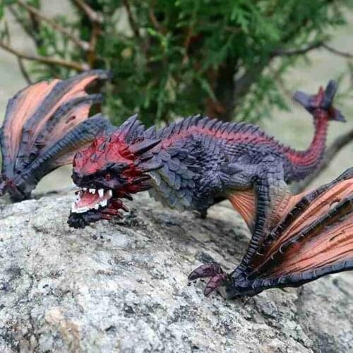 Simulation Dinosaur Model Ancient Mythology Animal War Beast Warcraft Flying Dragon Models Kids Childrens Toy Gift 19.5*21*9cm