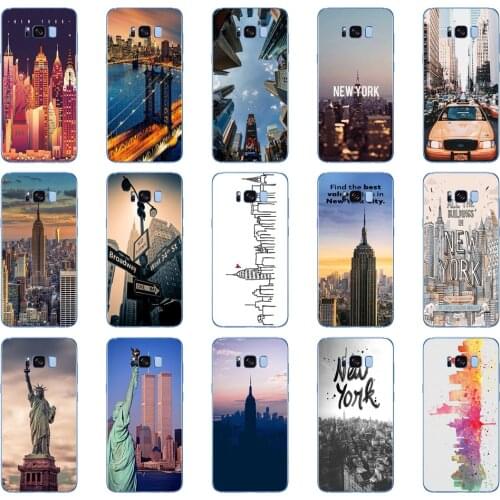 175DD New York City Soft Silicone Cover Case for Samsung Galaxy S6 S7 edge S8 S9 S10 plus A70 A50 case